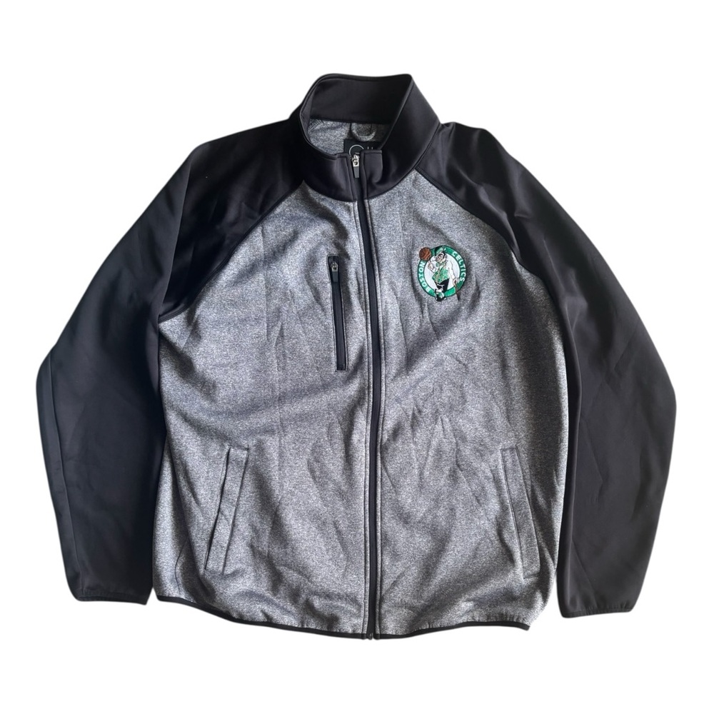 Boston Celtics G-III Full Zip Jacket Gray Black NBA Softshell Men’s XXL